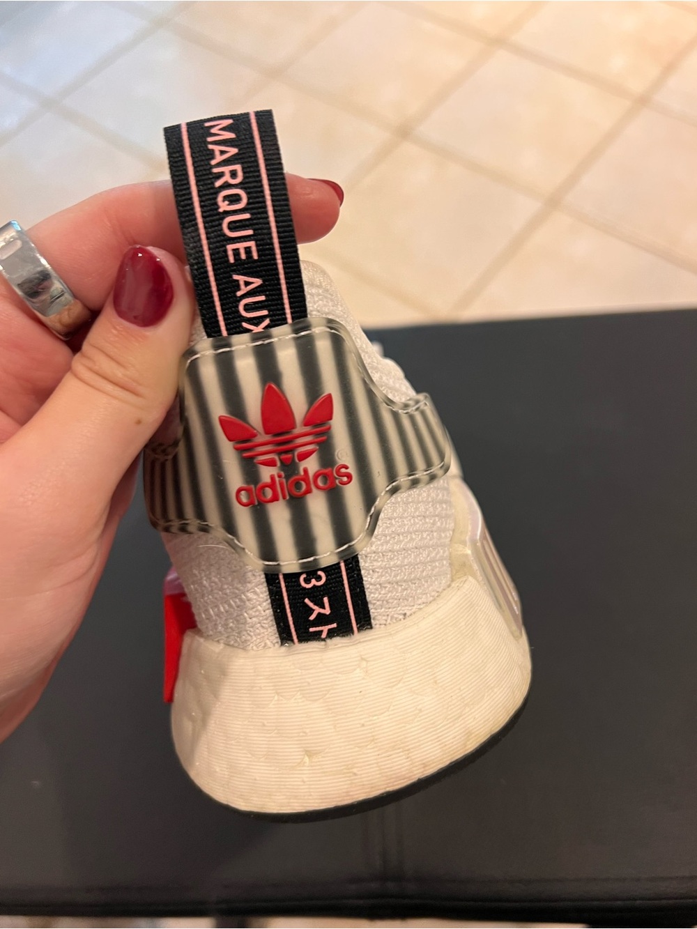 Adidas NMD_R1 White True Pink Hologram women's 9 - Picture 6 of 7